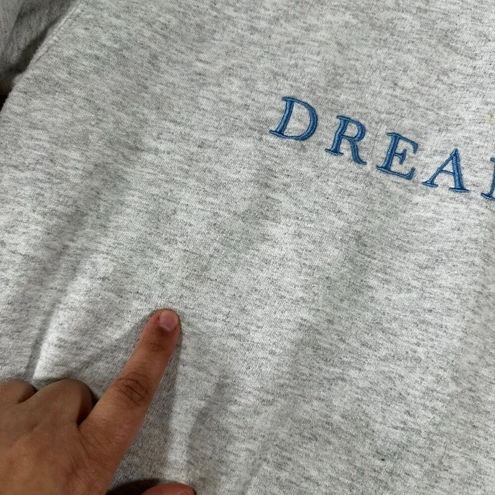 Dream Girl Embroidered Gray Crewneck Sweatshirt